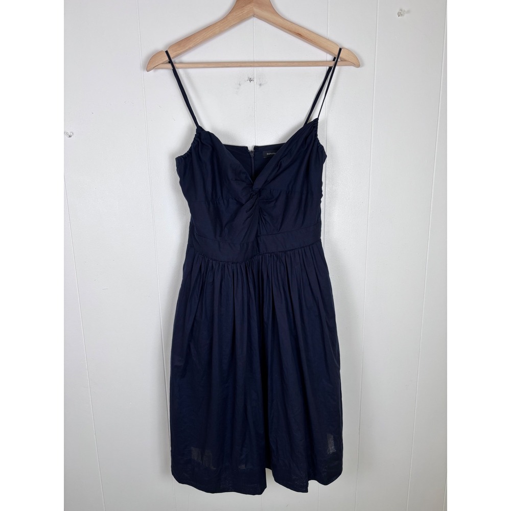 Banana Republic Navy Blue Mini‎ Dress Sleeveless Pockets Size 4 Cotton Classic